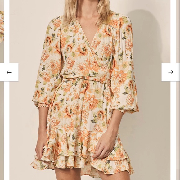 Kivari - Everly Tie-front Mini Dress - White Floral - Picture 3 of 5